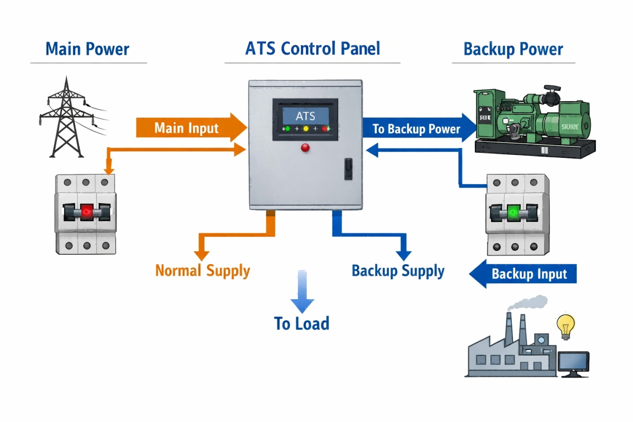 ATS control panel work diagram