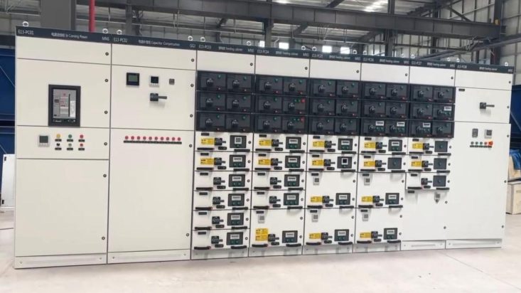 Custom low voltage switchgear assembly in factory