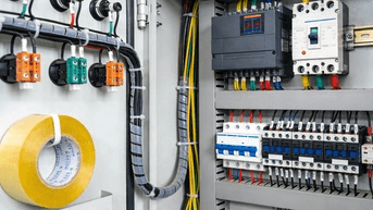 Electrical control panel with components
