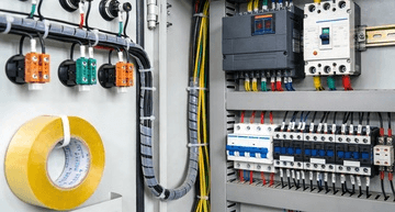 Electrical control panel with components