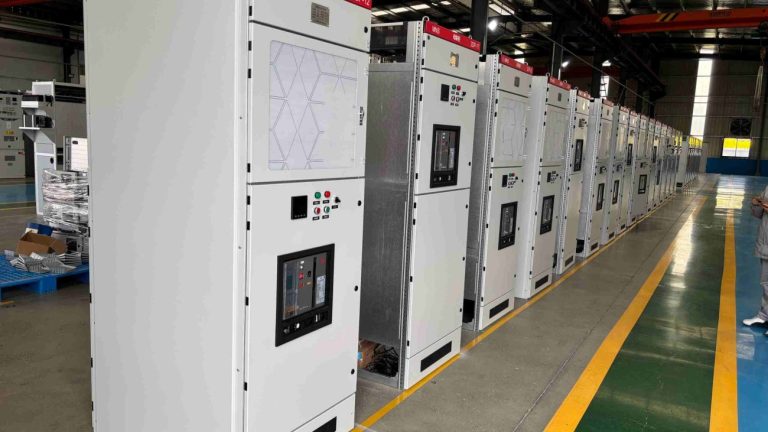 Factory rows of low voltage switchgear