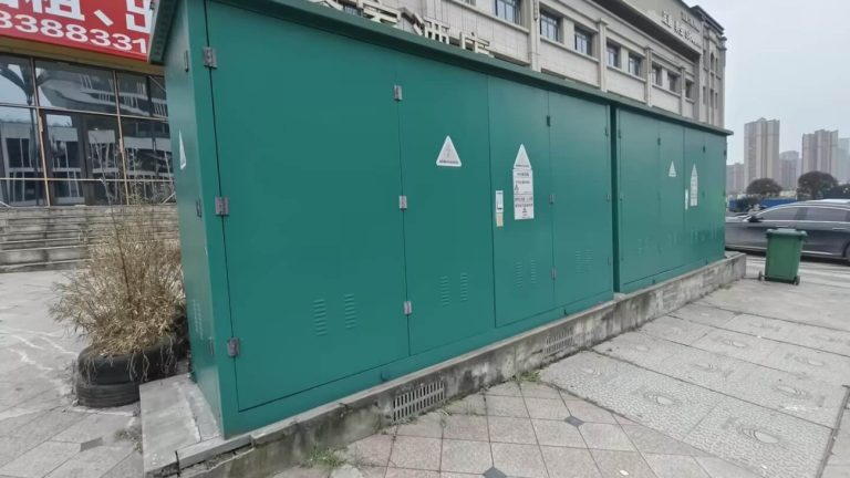 Outdoor green metal prefabricated substation for urban power supply