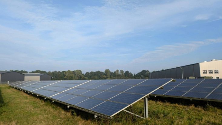 Solar Power Plants Near Industrial Buildings