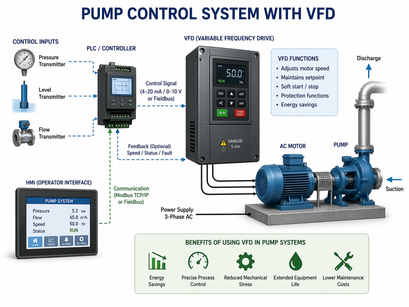 VFD pump control system diagram