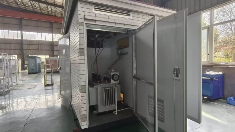 oil-immersed transformer inside an outdoor prefabricated substation