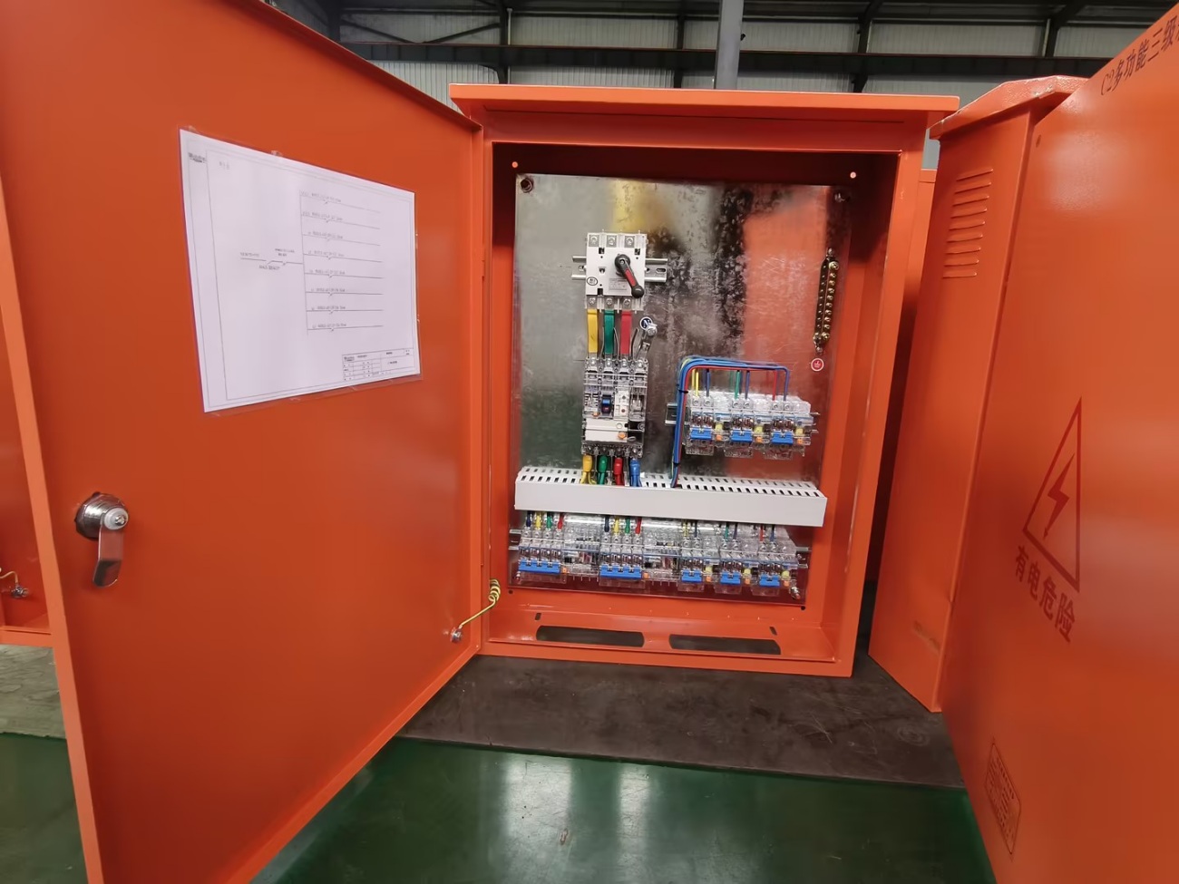 portable orange power distribution box