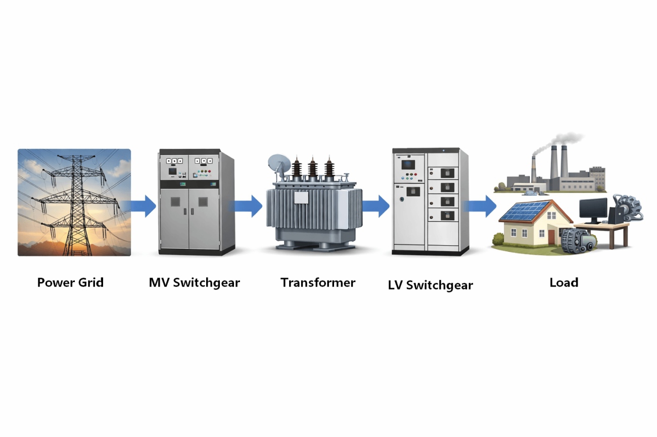 power flow in containerized substation