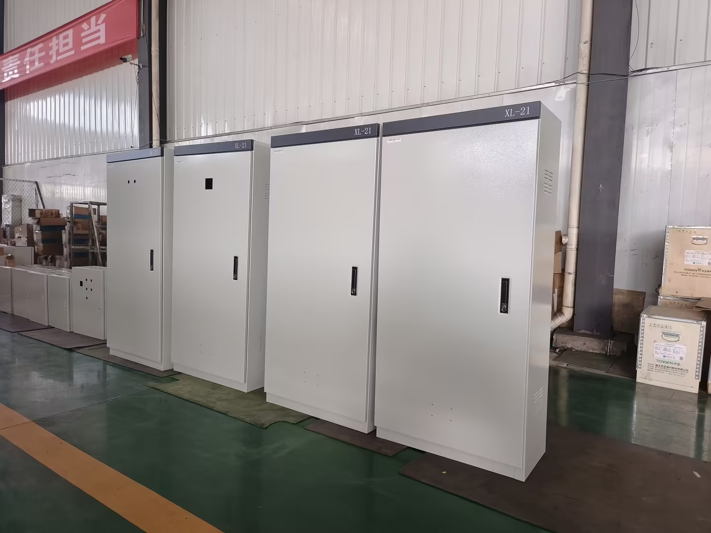 XL21 electrical control panels in factory