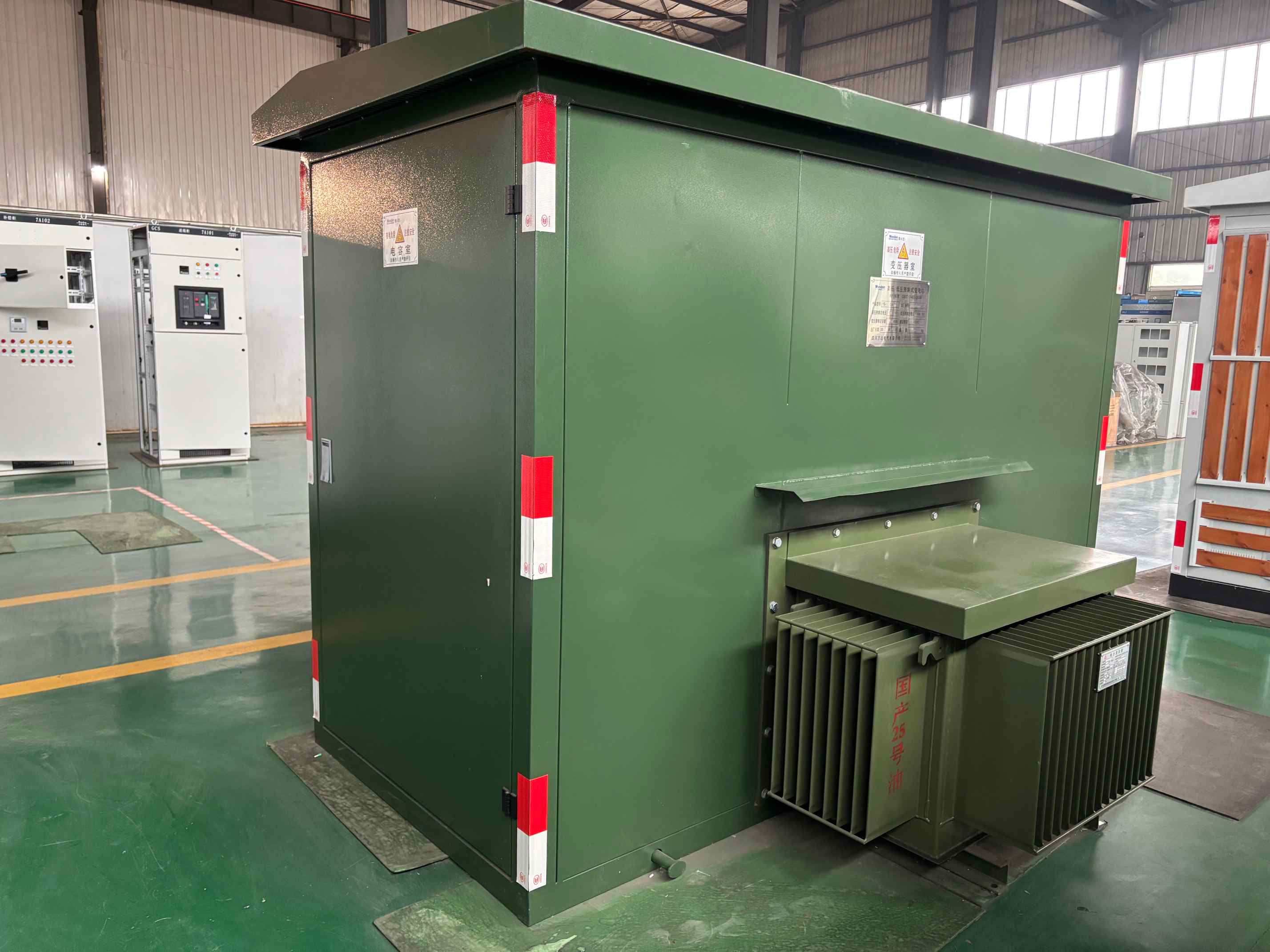 kiosk substations in the factory workshop