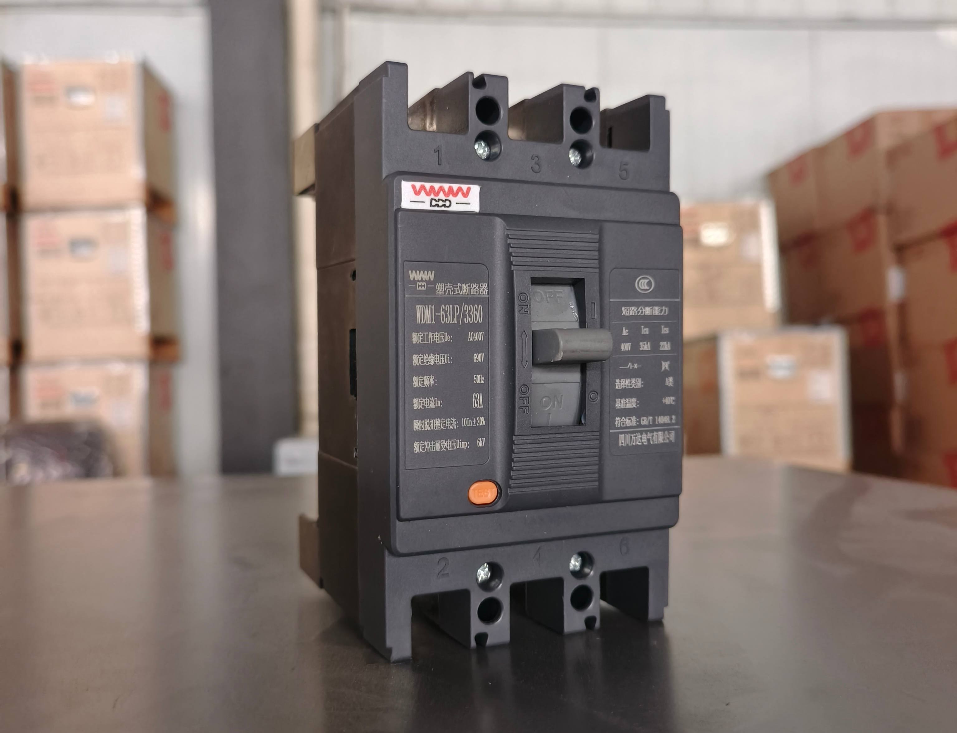 mold case circuit breakers on the workbench