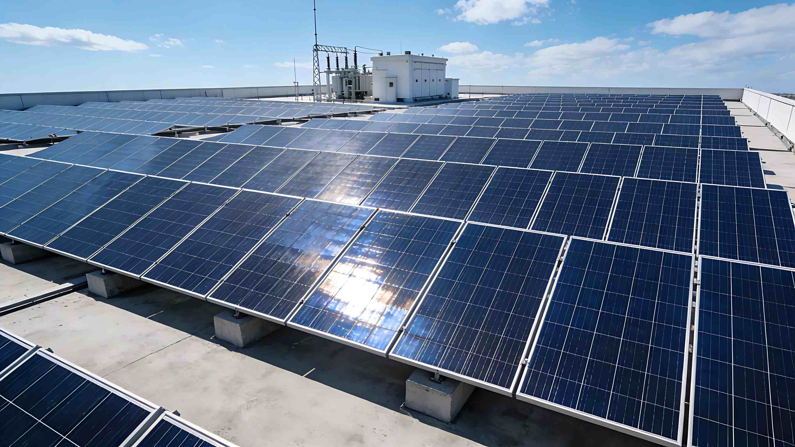 photovoltaic panels in the solar power plant