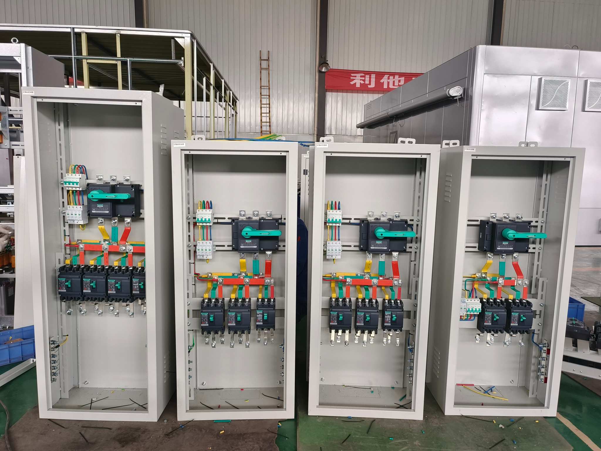 power distribution panels in workshop