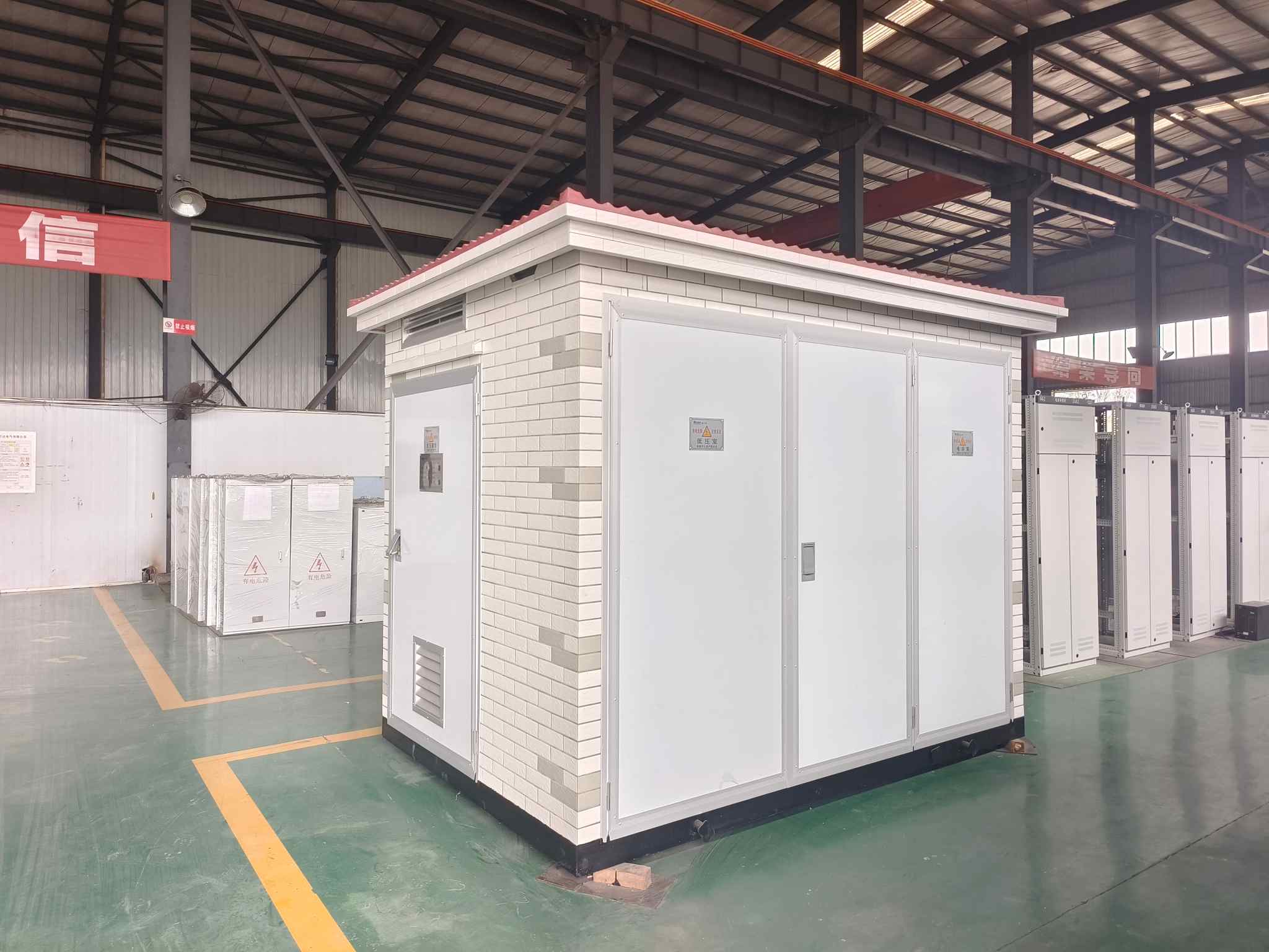prefabricated substations in the manufacturing workshop